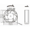 Ventilador de refrigeração de alta temperatura da CC de 12V 24V 172mm 172X152X51mm